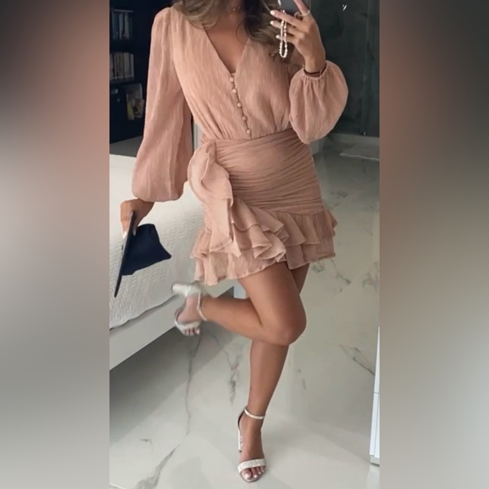 Pink Ruffle Mini Dress Size M